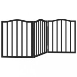 Cumpara ieftin Poarta pentru caini pliabila 3 panouri negru, 150 cm, lemn plop