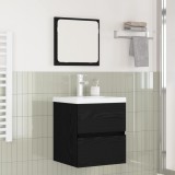 vidaXL Set de mobilier pentru baie cu sertar 2 pcs Stejar negru și Alb 3393511