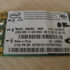 Placa wireless laptop Lenovo ThinkPad R61, Intel 4965AG_MM2, 42T0875, L02847
