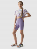 Colanți ciclism din tricot pentru fete - mov, 4F Sportswear