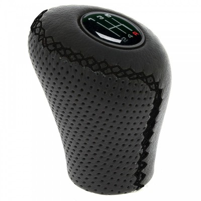 Ornament schimbator de viteze RaceSport negru cusatura neagra, pentru treapta marsalier cu ridicare inel AutoDrive ProParts foto