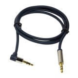 CABLU audio LOGILINK stereo (3.5 mm jack T/T), 3m, conectori auriti, un conector 90 grade, albastru &quot;CA11300&quot; (timbru verde 0.18 lei)