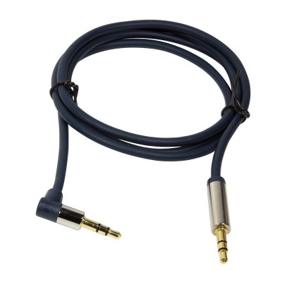 CABLU audio LOGILINK stereo (3.5 mm jack T/T), 1m, conectori auriti, un conector 90 grade, albastru &amp;quot;CA11100&amp;quot; (timbru verde 0.08 lei) foto