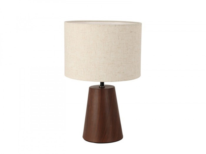 Lampa de masa cu baza din lemn