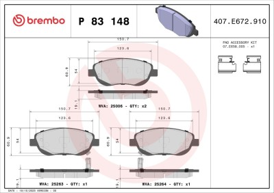 BREMBO P 83 148 PRIME LINE set placute frana,frana disc foto