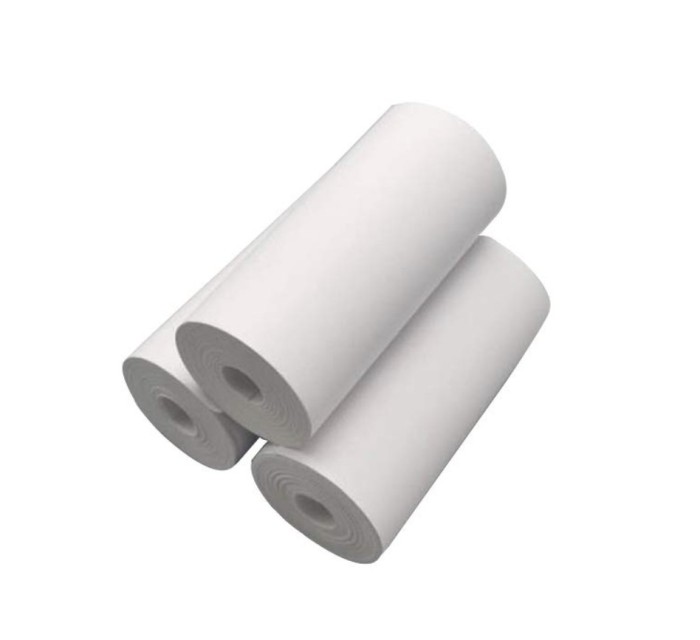 Set 3 role rezerva din hartie termica, compatibile cu aparatele foto de copii THD Pixels, latime 57 mm
