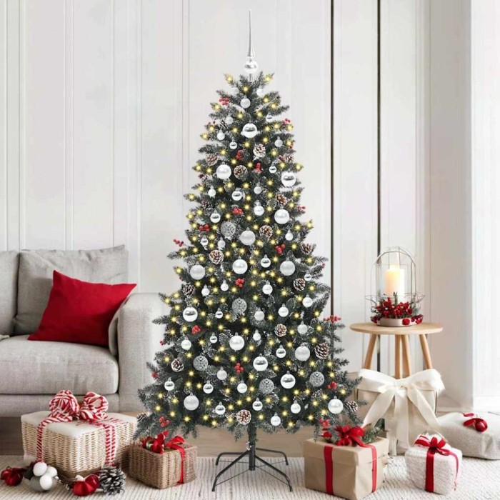 vidaXL Brad de Crăciun artificial cu 300 LED Verde 99 x 99 x 180 cm 3395885