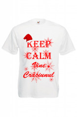 TRICOU PERSONALIZAT KEEP CALM VINE CRACIUNUL, TRICOU CRACIUN PRET REDUS foto