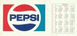 A4299N Pepsi, calendar de buzunar, Rom&acirc;nia, 1985