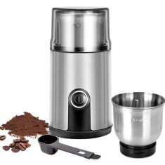 Rasnita de Cafea Otto 30Ryi,200 W, 75 g, Cutit Otel inoxidabil, Perie de curatare inclusa, Silver-Black