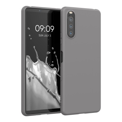 Husa pentru Sony Xperia 10 III, Silicon, Gri, 54754.155, kwmobile foto