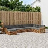 vidaXL Set de canapele de exterior cu pernă 8 pcs Natural și Antracit 3383720