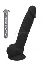 DILDO REAL LOVE 9INCH BLACK SILICON foto