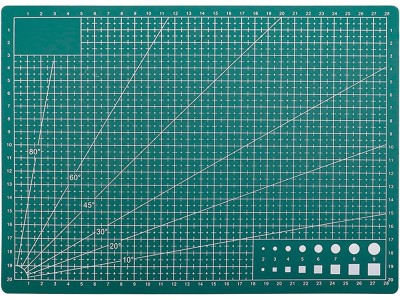 Placa pentru taiere precisa, modelare, fata-verso, cu auto-vindecare A4, 22 x 30 cm, scara clar vizibila, verde foto