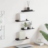 vidaXL Raft de perete cu raft Pe perete 4 pcs Negru 30 x 9 x 2,5 cm 8003937