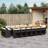 Cumpara ieftin Gossi set mobilier de gradina cu perne, 17 piese, negru, poliratan