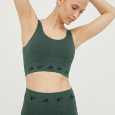 adidas Performance sutien sport Aeroknit culoarea verde