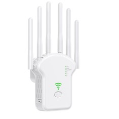 Amplificator Semnal Wireless WI-Fi 3 in 1 BiXXBi 300Mbps, Frecventa 2.4G, 6 antene 5db, Configurare Rapida WPS, WI-FI Simultan, WAN, LAN, Alb
