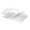 Scurgator vase, 40.5 x 29.5 x 11 cm, metal, tava plastic, Alb/Argintiu