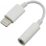 Adaptor audio iPhone Lightning MFI la jack 3.5mm T-M 10cm Alb, KIPOD51