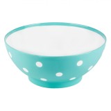 Bol Plastic, Verde Mat, Capacitate 3L, Diametru 25cm, &Icirc;nălțime 10.5cm, Buline Albe