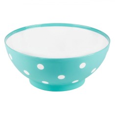 Bol Plastic, Verde Mat, Capacitate 3L, Diametru 25cm, &Icirc;nălțime 10.5cm, Buline Albe