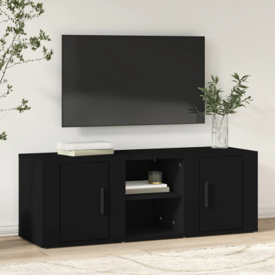 Comoda TV, negru, 100x31,5x35 cm, lemn prelucrat GartenMobel Dekor foto