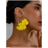 Cumpara ieftin Cercei Galbeni cu Cerc și Flori, Sol - 070754