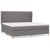 Cumpara ieftin Pat box spring cu saltea, gri inchis, 200x200 cm, textil
