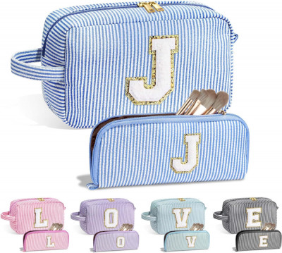 LIFE Personalizat Mare Cute Roz Machiaj Geantă - Inițial Cosmetic Travel Bag Lar foto