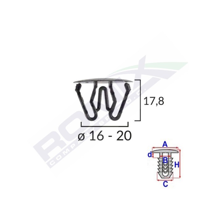 Clips Universal Negru Set 10 Buc 135971 10141-RMX
