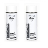 Vopsea Spray Brilliante, Alb Pur Mat RAL 9010, 2 x 400ml. Acrilica, interior/exterior. Metal, lemn, plastic