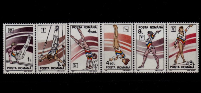 ✅RO 1991 ,LP 1254 ,&quot;Gimnastica&quot;, serie ,MNH
