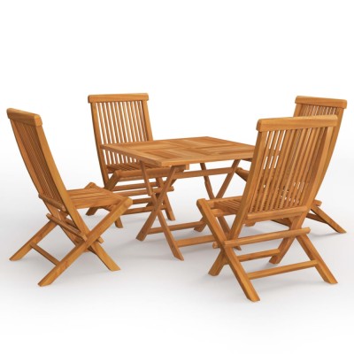vidaXL Set mobilier de grădină, 5 piese, lemn masiv de tec foto