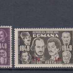 ROMANIA 1952 LP 299 CENTENARUL REVOLUTIEI DE LA 1848 SUPRATIPAR SERIE MNH