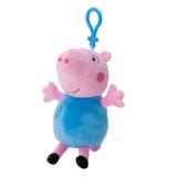 Jucarie din plus cu breloc, Peppa Pig, George, Albastru, 16cm
