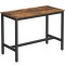 VASAGLE Masa de bar pentru bucatarie, dreptunghiulara, inalta, cadru de otel, 60x120x90cm, stil industrial, maro rustic si negru Household NewTrend