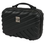 Valiză de m&acirc;nă cu dungi reliefate, 12L, neagră, CMCLASS