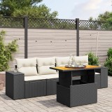 Cumpara ieftin Gossi set mobilier de gradina cu perne, 5 piese, negru, poliratan