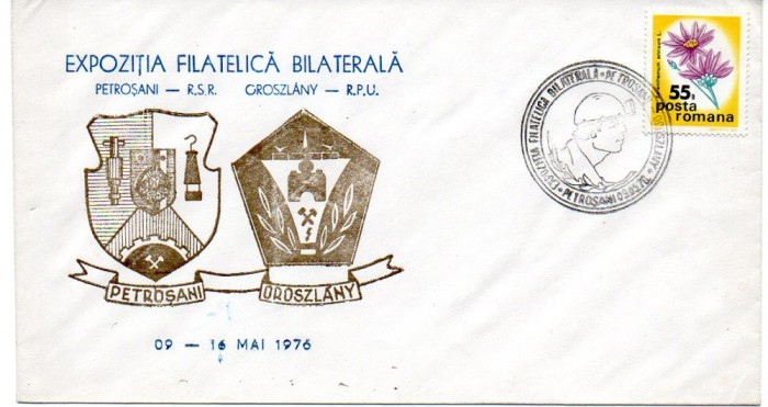 Romania 1976, Expo Filatelica Petrosani - Oroszlany, Minerit