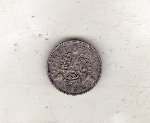 bnk mnd Anglia Marea Britanie 3 pence 1932 argint