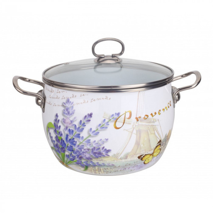 Ghiveci Bohmann BH 8017-20L, 20 cm, 3.4 litri, Inductie, Email, Decor colorat