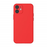 Husa Telefon Baseus iPhone 12 Silicon Cu Protectie Camera Rosie, Apple