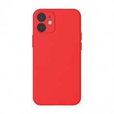 Husa Telefon Baseus iPhone 12 Silicon Cu Protectie Camera Rosie