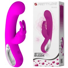 Vibrator Pretty Love Webb, 12 Moduri Vibratii, Silicon, USB, Mov, 21 cm