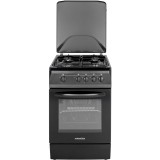 Aragaz Nobeltek NLT 5601N/G1, Gaz, 4 arzatoare, Siguranta plita si cuptor, Echipat cu diuze GPL, Diuze GN de schimb, 50 cm, Negru