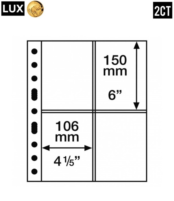 Foi transparente LUX A4 pentru patru cărți poștale 2CT - 106x150 mm , 5 buc - format GRANDE