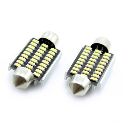 Set 2 becuri LED pentru plafoniera/numar inmatriculare Carguard, 2.5 W, 12 V, 189 lm, 6000 K, tip SMD, 39 mm, Alb foto
