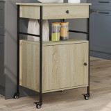 Gossi carucior de bucatarie, stejar sonoma, 56x43x89,5 cm, lemn