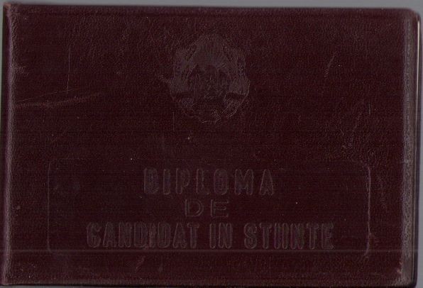 A386 Diplomă de candidat &icirc;n științe conf univ Gheorghiță Candida (Gheorghiță Oancea-Candida) Catedra de Fizică Tehnică, Universitea București, 1963
